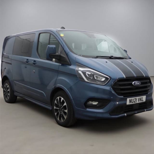 Ford Transit Custom 2.0 EcoBlue 185ps Low Roof D/Cab Sport Van Auto Panel Van Diesel BLUE